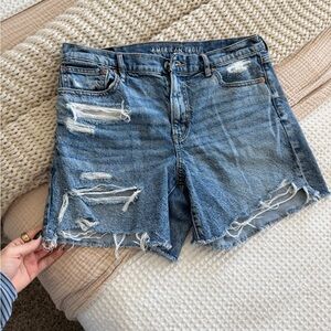 American Eagle Outfitters Ripped Blue Jean Shorts